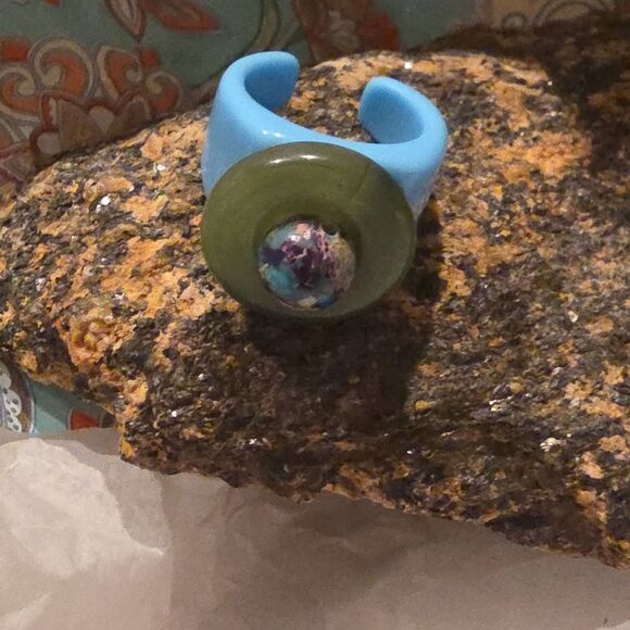 New Free People Acrylic Stone Open Back Statement Ring - Picture 2 of 6